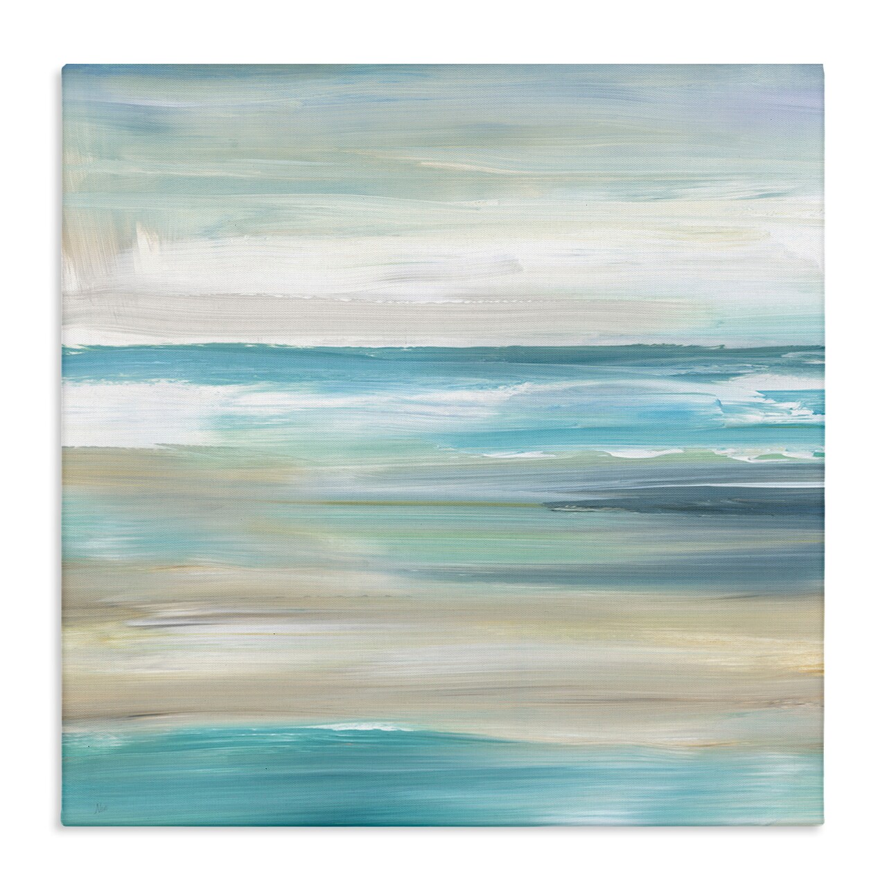 Stupell Industries Abstract Beach Sand Ocean Waves Canvas Wall Art
